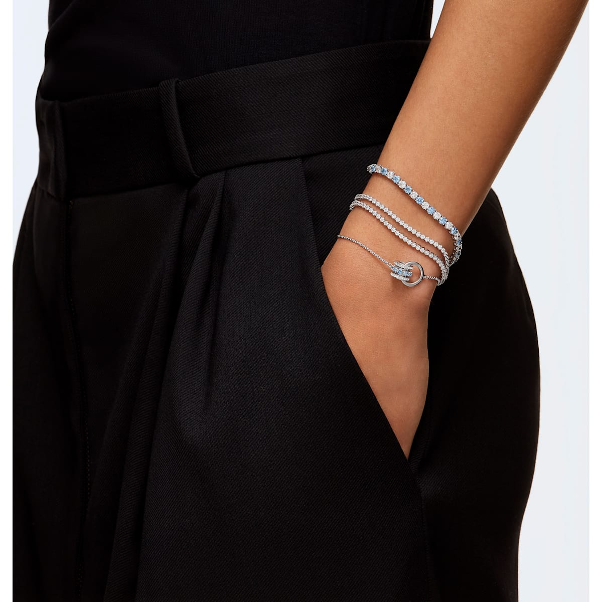 Swarovski - Subtle Armband, Weiss, Rhodiniert - CRYSTAL UNTERBERGER