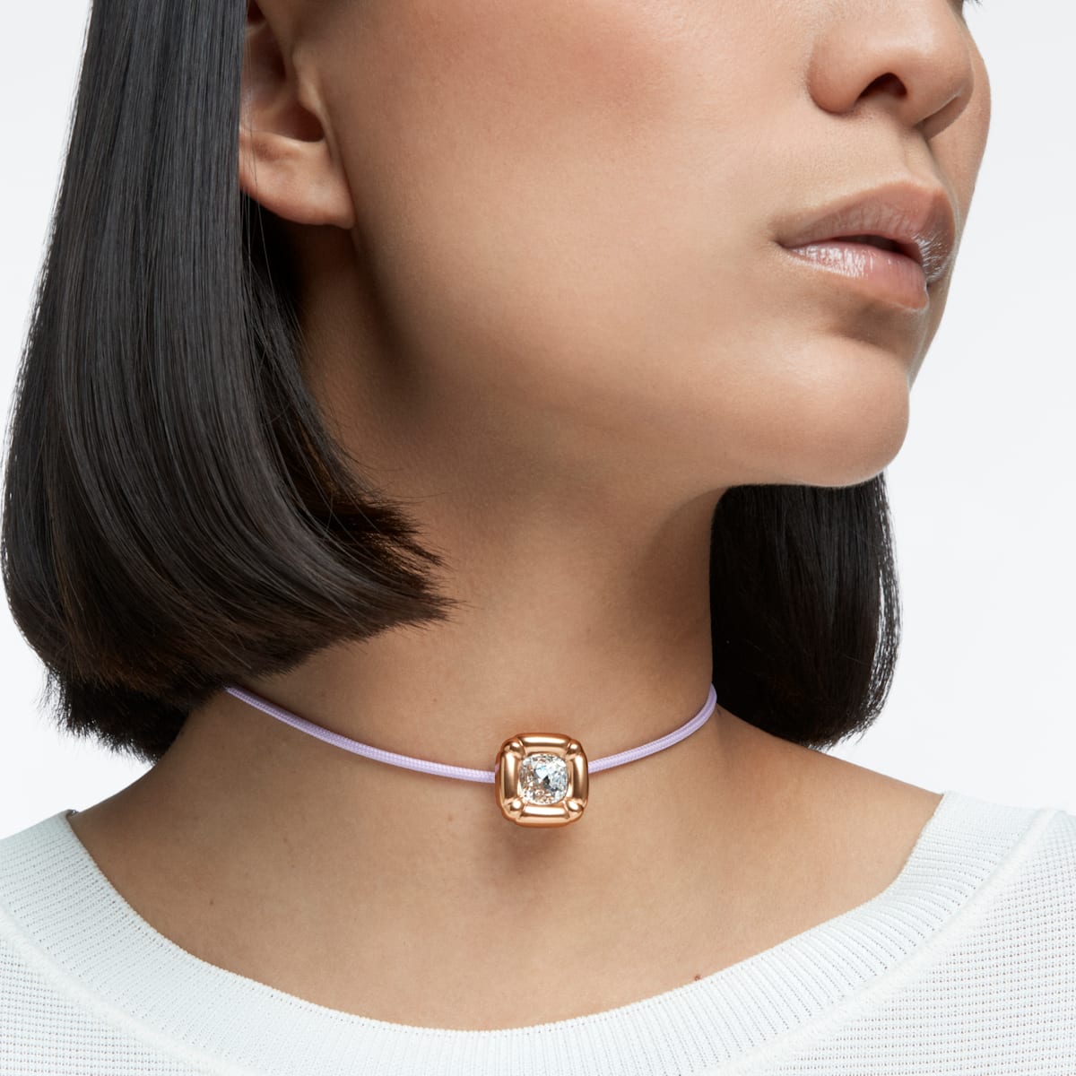 Swarovski - Dulcis Halskette, Kristalle im Kissenschliff, Violett - CRYSTAL UNTERBERGER