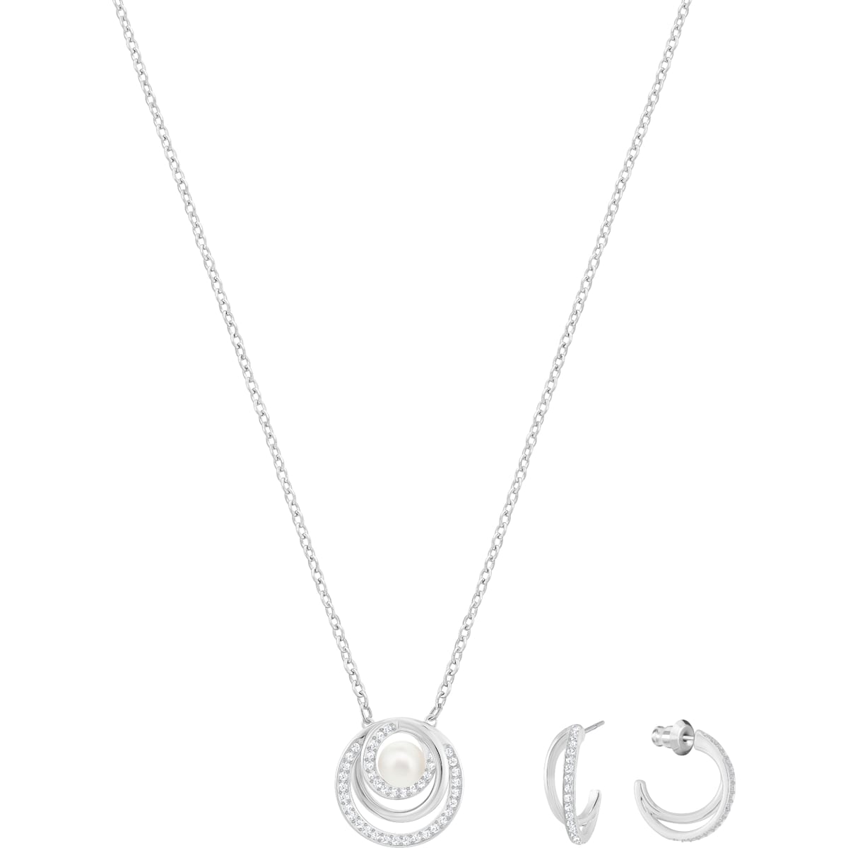 Swarovski - Free Pearl Set, Weiss, Rhodiniert - CRYSTAL UNTERBERGER