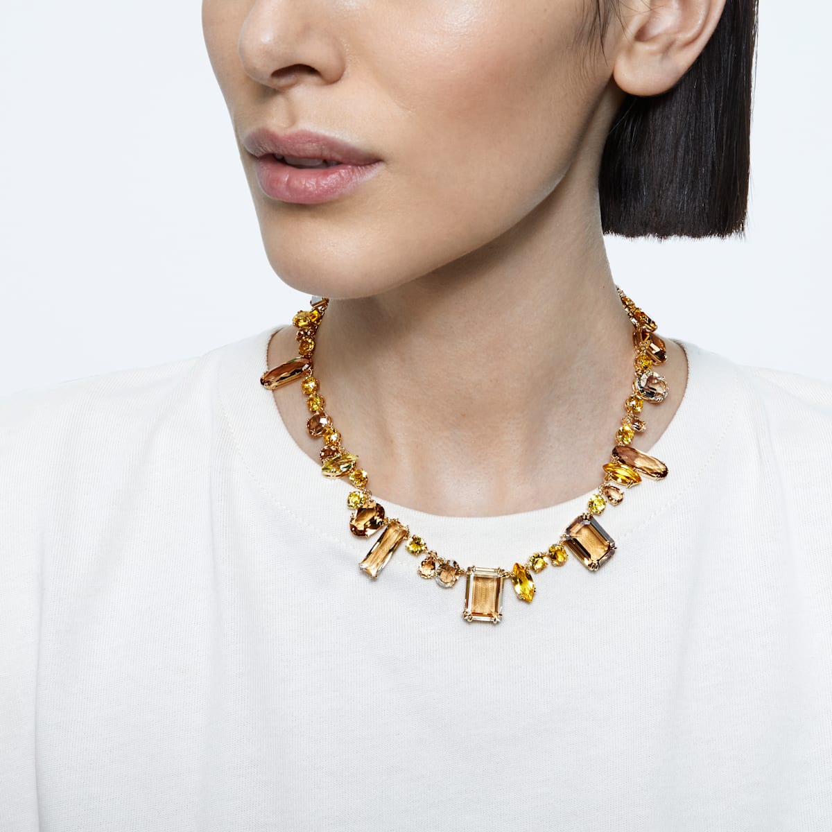 Swarovski - Gema Halskette, Mehrfarbig, Goldlegierungsschicht - CRYSTAL UNTERBERGER