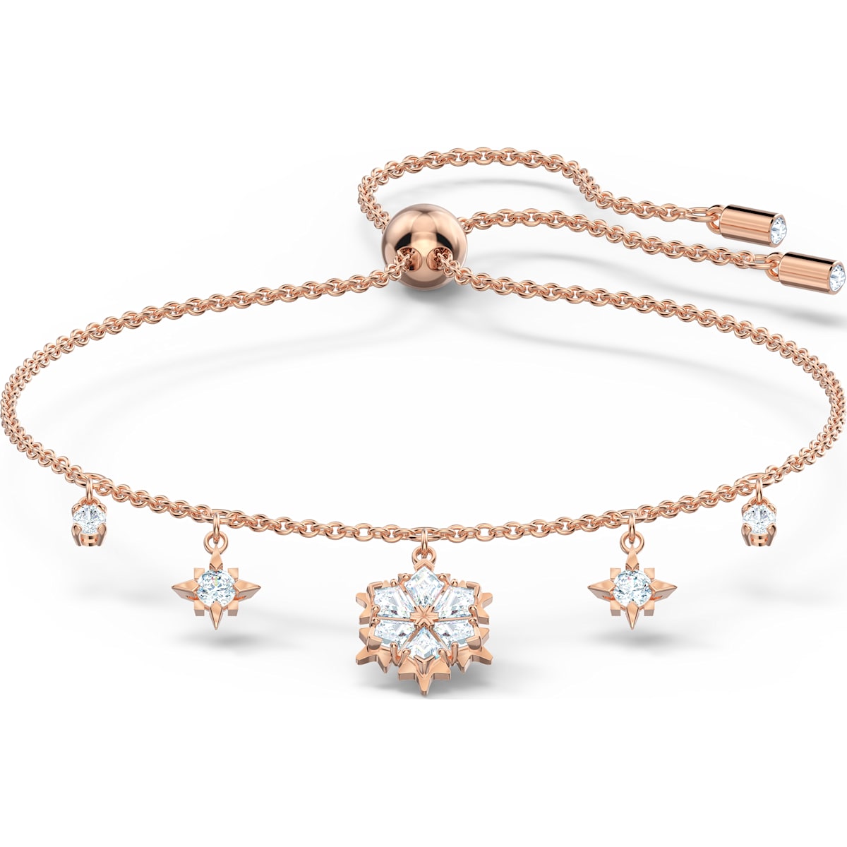Swarovski - Magic Armband, Schneeflocke, Weiss, Rhodiniert - CRYSTAL UNTERBERGER