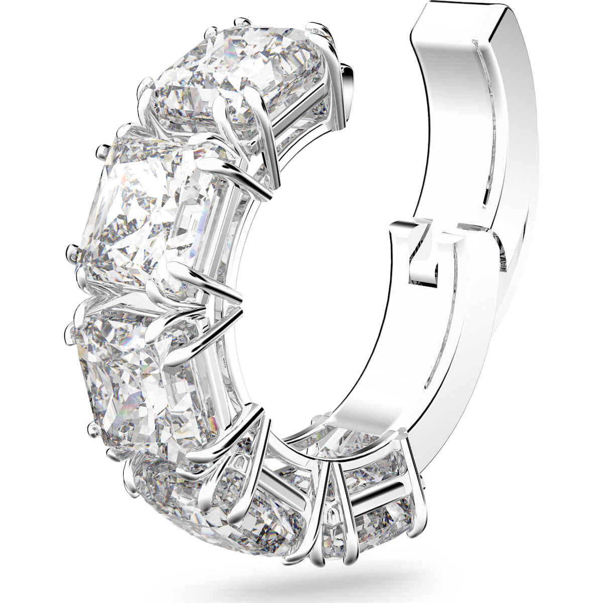 Swarovski - Millenia Ear Cuff, Einzel, Kristall im Quadrat-Schliff, Weiss, Rhodiniert - CRYSTAL UNTERBERGER