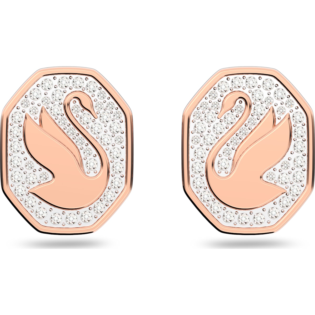 Swarovski - Signum Ohrstecker, Schwan, Weiss, Rhodiniert - CRYSTAL UNTERBERGER