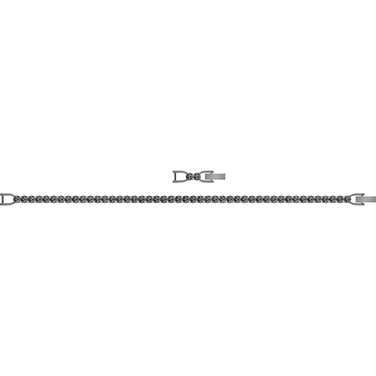 Swarovski - Tennis Deluxe Armband, Rund, Grau, Rutheniert - CRYSTAL UNTERBERGER