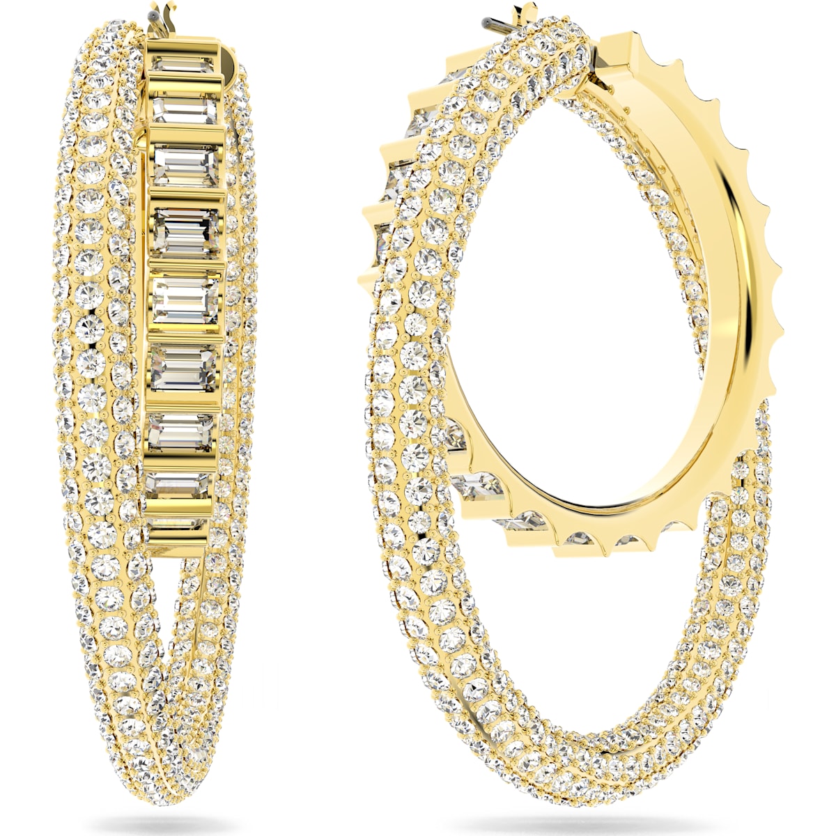 Swarovski - Dextera Creolen, Pave, Groß, Weiß, Goldlegierung - CRYSTAL UNTERBERGER