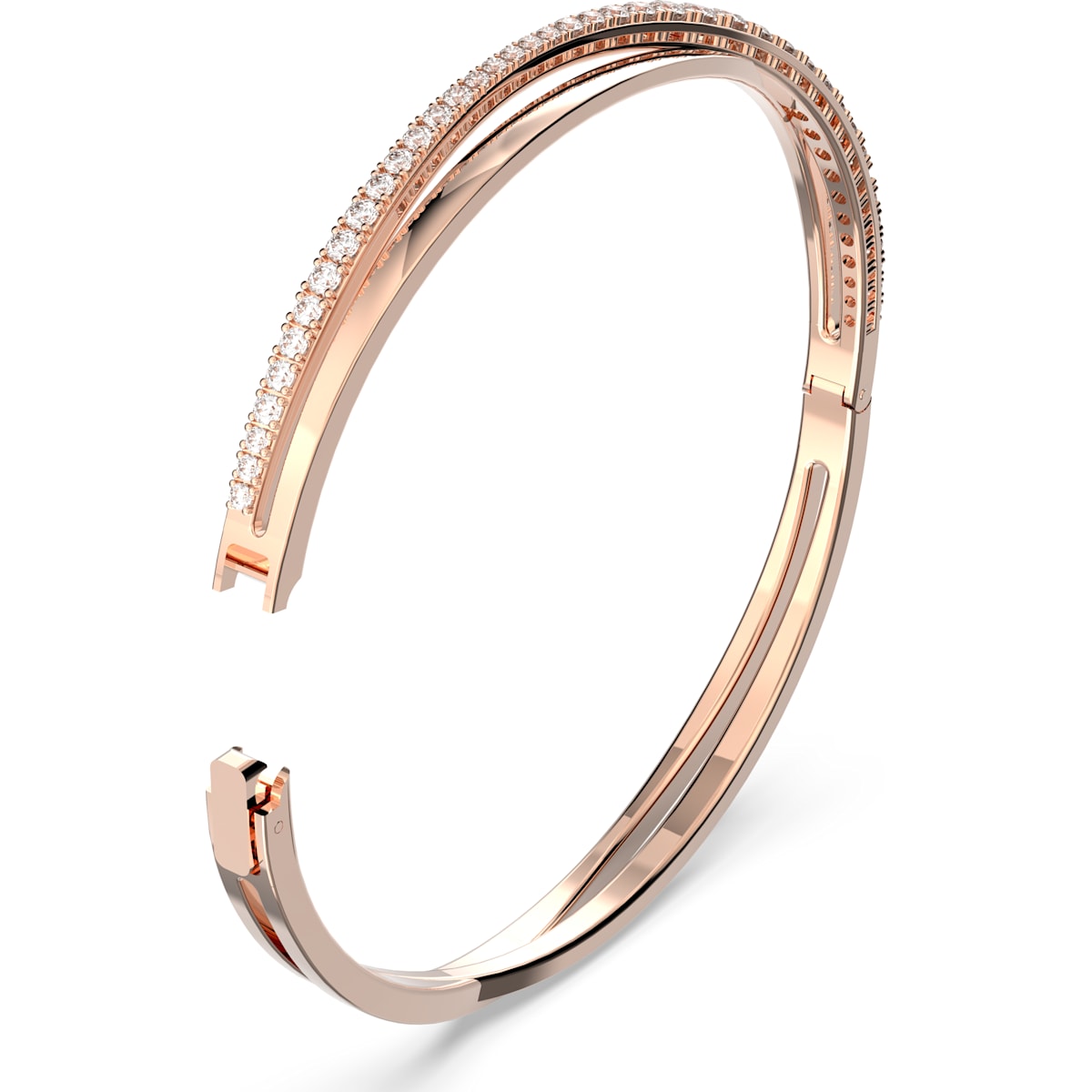 Swarovski - Twist Armband, Weiss, Rosegold-Legierungsschicht - CRYSTAL UNTERBERGER