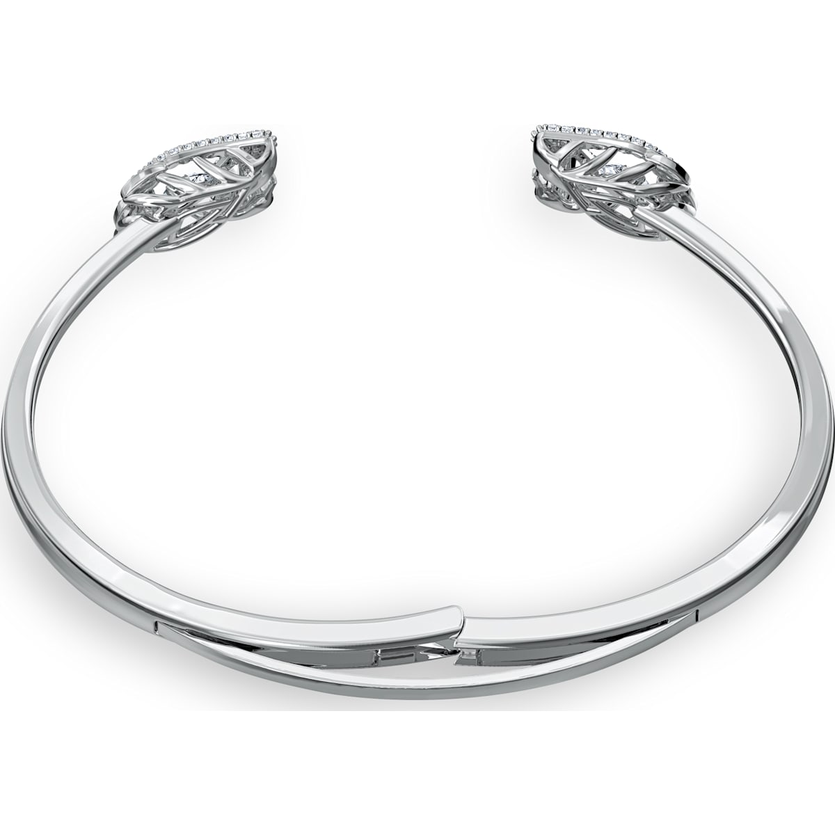 Swarovski - Dancing Swan Armreif, Schwan, Weiss, Rhodiniert - CRYSTAL UNTERBERGER