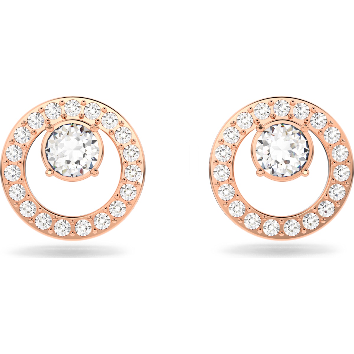 Swarovski - Creativity Ohrstecker, Rund, Weiss, Rhodiniert - CRYSTAL UNTERBERGER