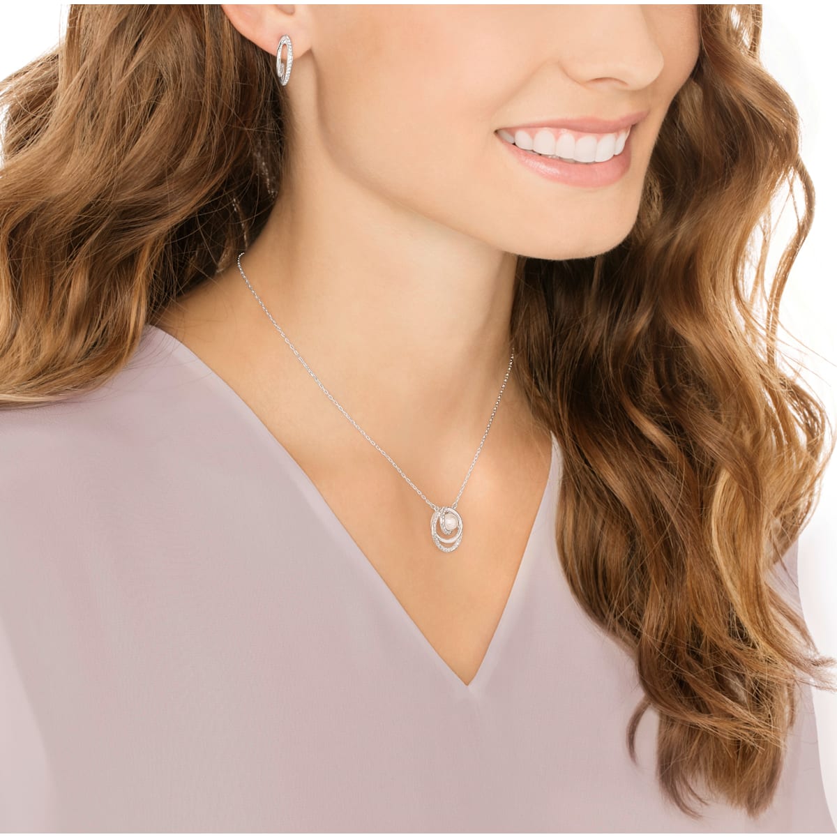 Swarovski - Free Pearl Set, Weiss, Rhodiniert - CRYSTAL UNTERBERGER