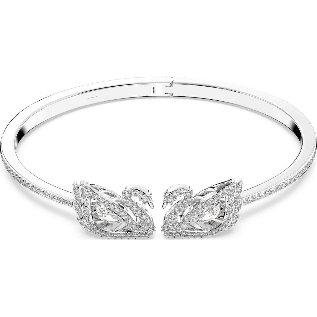 Swarovski - Dancing Swan Armreif, Schwan, Weiss, Rhodiniert - CRYSTAL UNTERBERGER