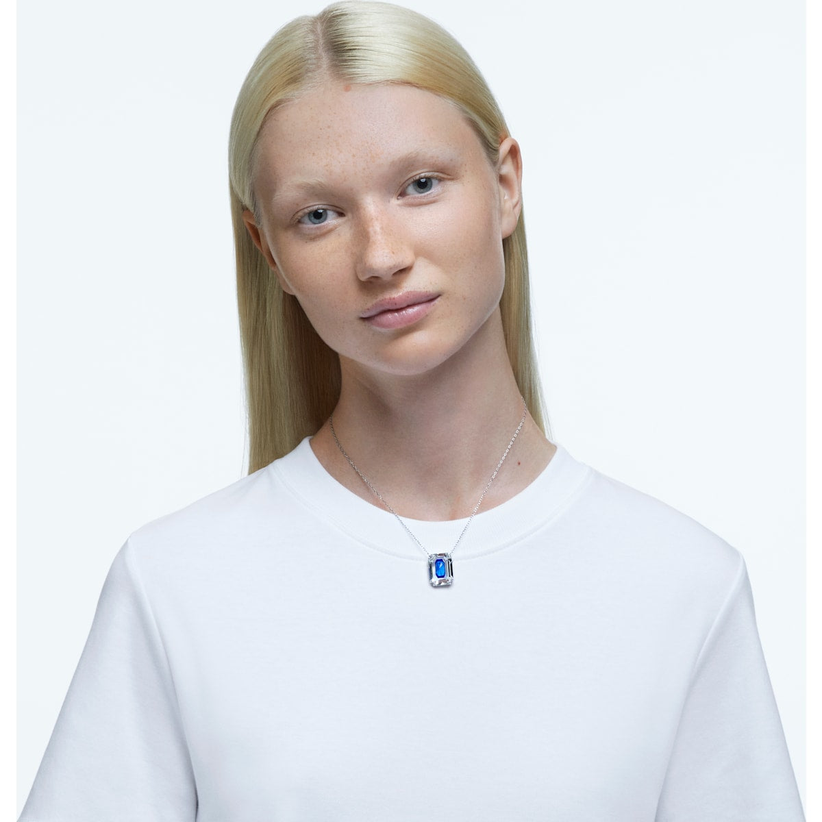 Swarovski - Chroma Anhänger, Kristall im Oktagon-Schliff, Blau, Rhodiniert - CRYSTAL UNTERBERGER