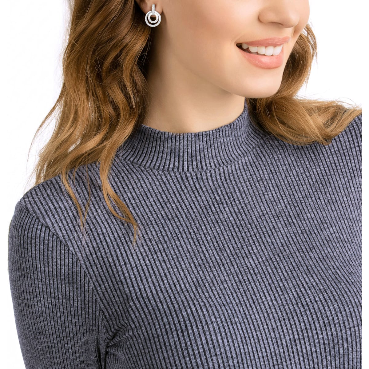 Swarovski - Circle Ohrringe, Weiss, Rhodiniert - CRYSTAL UNTERBERGER