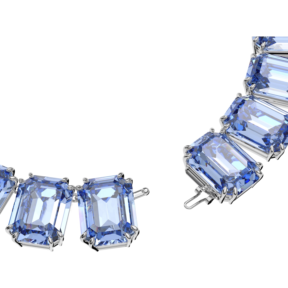 Swarovski - Millenia Halskette, Kristalle mit Oktagon-Schliff, Blau, Rhodiniert - CRYSTAL UNTERBERGER