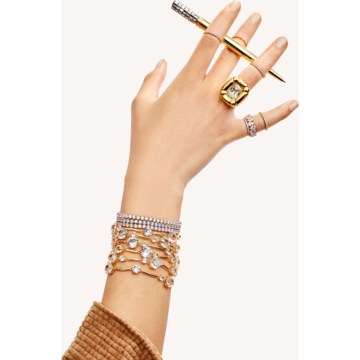 Swarovski - Constella Armreif, Weiss, Goldlegierungsschicht - CRYSTAL UNTERBERGER