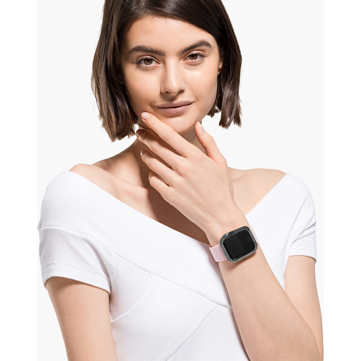 Swarovski - Sparkling Gehäuserahmen passend zur Apple Watch ® , 40 mm, Schwarz - CRYSTAL UNTERBERGER