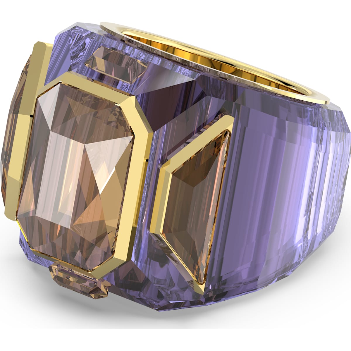 Swarovski - Chroma Ring, Kristalle im Pyramidenschliff, Mehrfarbig, Goldlegierungsschicht - CRYSTAL UNTERBERGER