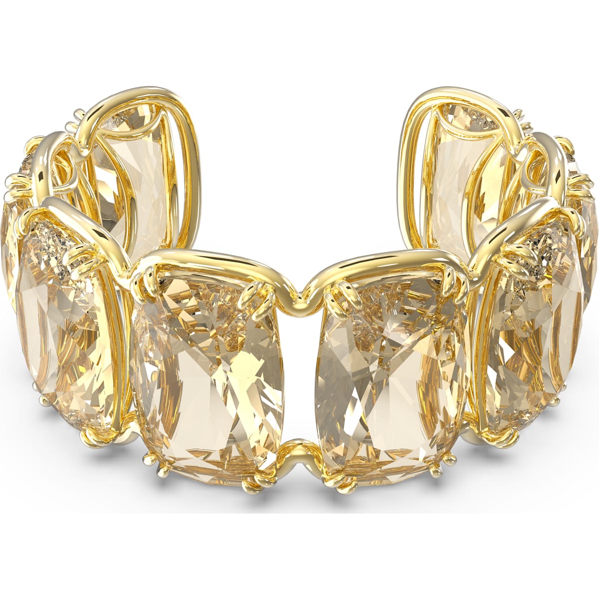 Swarovski - Harmonia Armreif, Übergroßer schwebender Kristall, Gelb, Goldlegierungsschicht - CRYSTAL UNTERBERGER