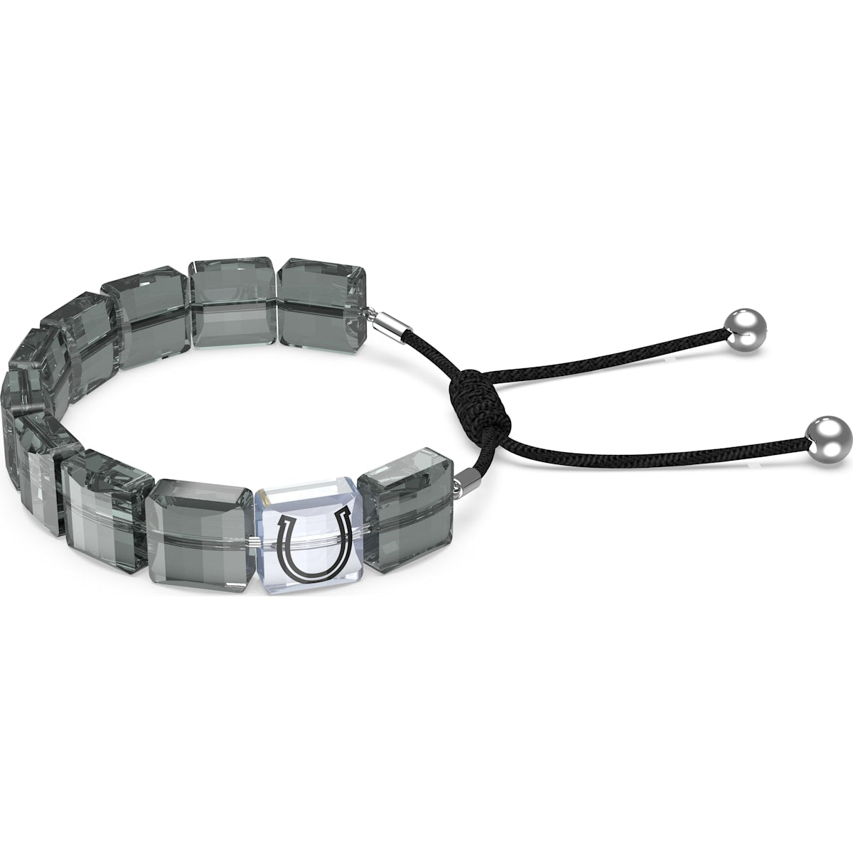 Swarovski - Letra Armband, Hufeisen, Grau, Rhodiniert - CRYSTAL UNTERBERGER