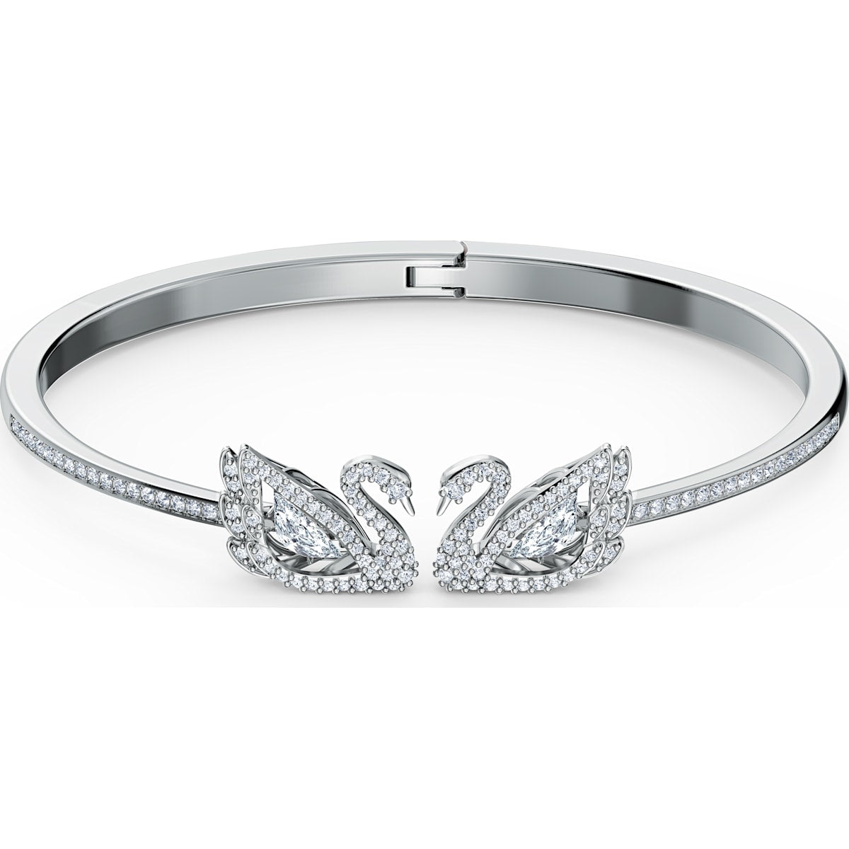 Swarovski - Dancing Swan Armreif, Schwan, Weiss, Rhodiniert - CRYSTAL UNTERBERGER