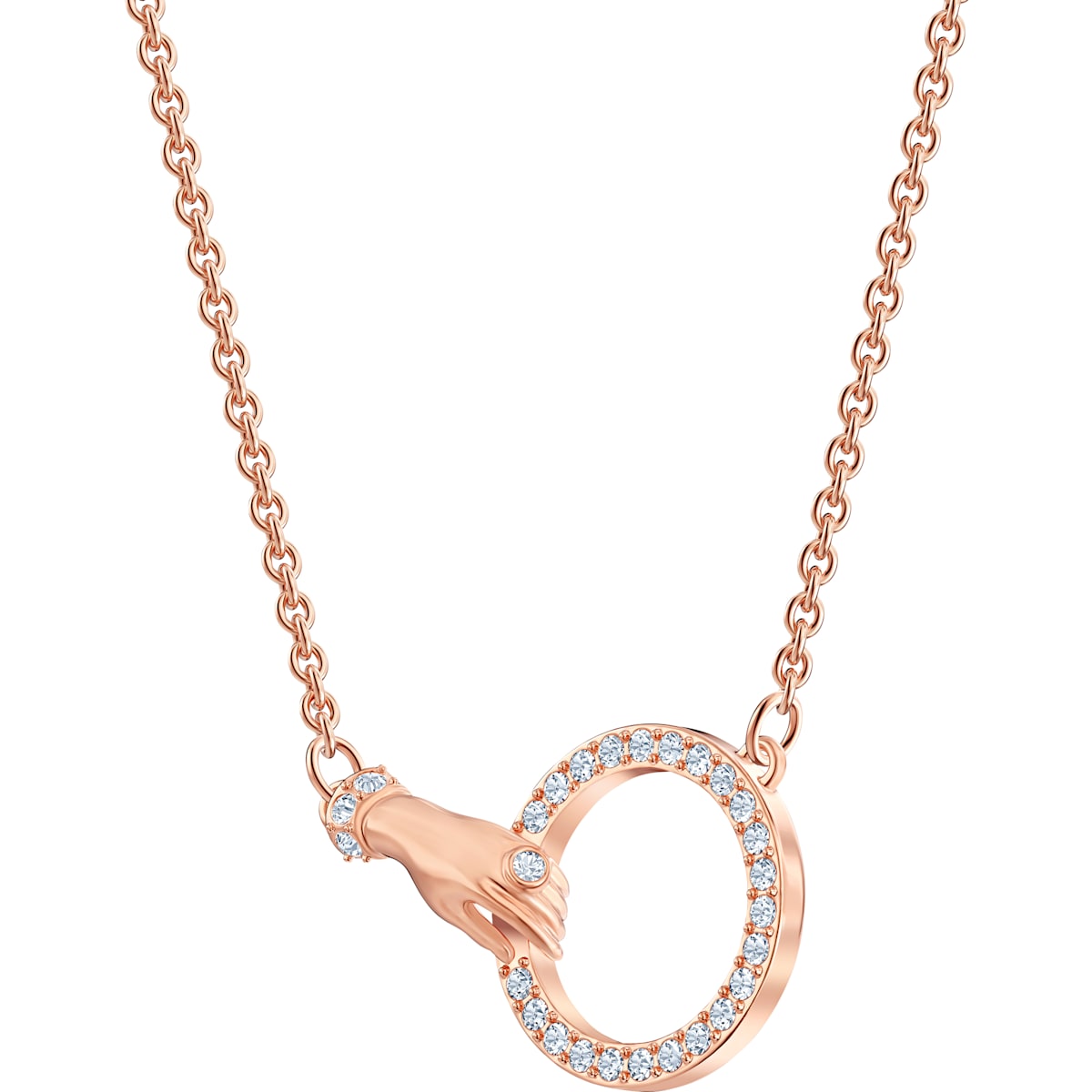 Swarovski - Swarovski Symbolic Halskette, Hand, Weiss, Rosegold-Legierungsschicht - CRYSTAL UNTERBERGER