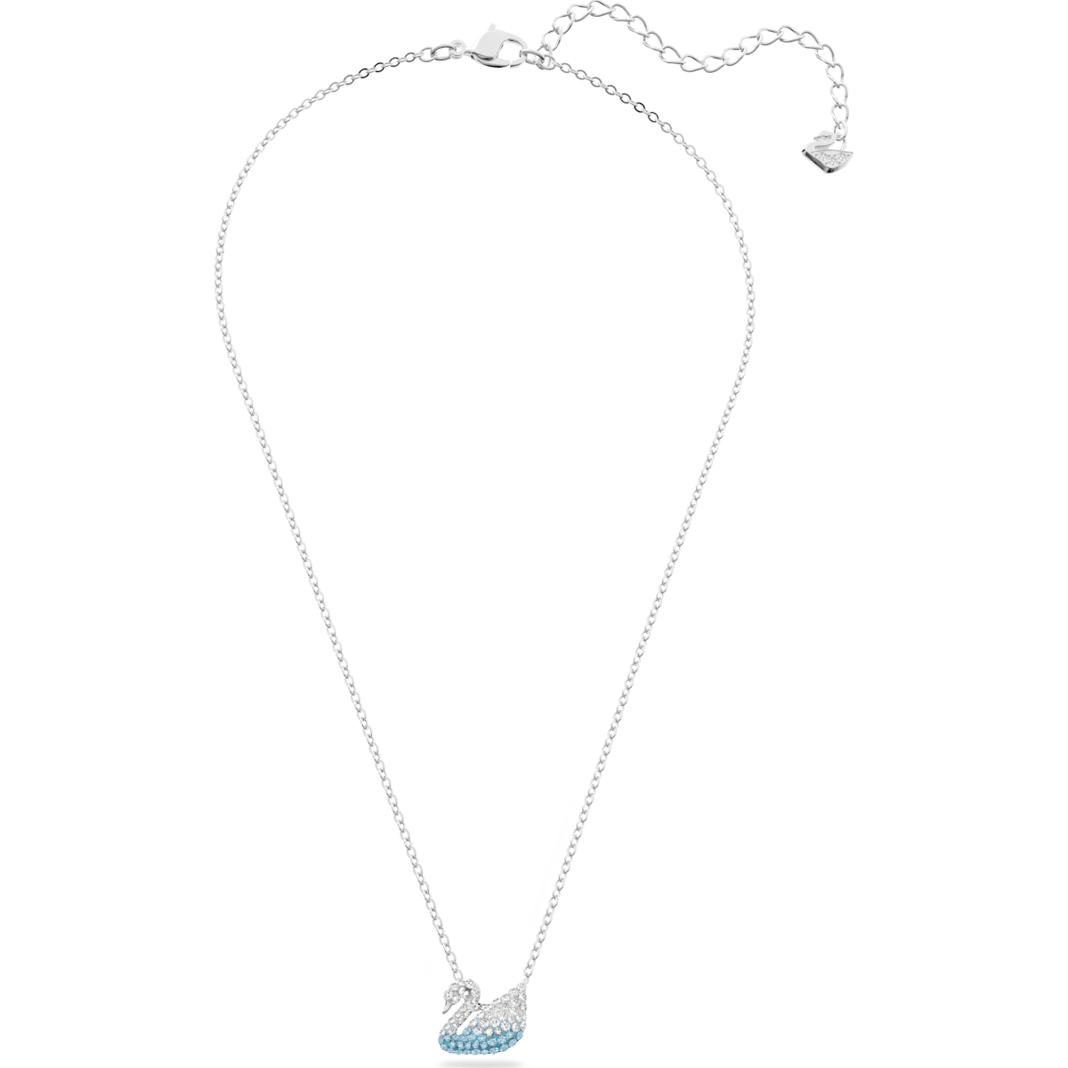 Swarovski - Swarovski Iconic Swan Anhänger, Schwan, Klein, Blau, Rhodiniert - CRYSTAL UNTERBERGER