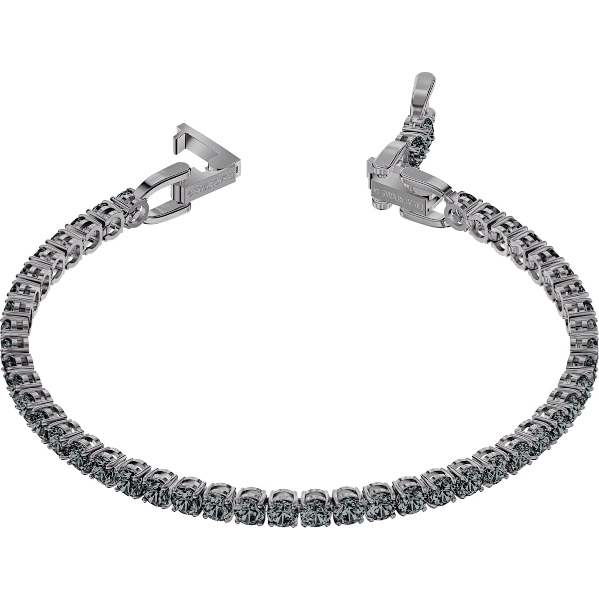 Swarovski - Tennis Deluxe Armband, Rund, Grau, Rutheniert - CRYSTAL UNTERBERGER