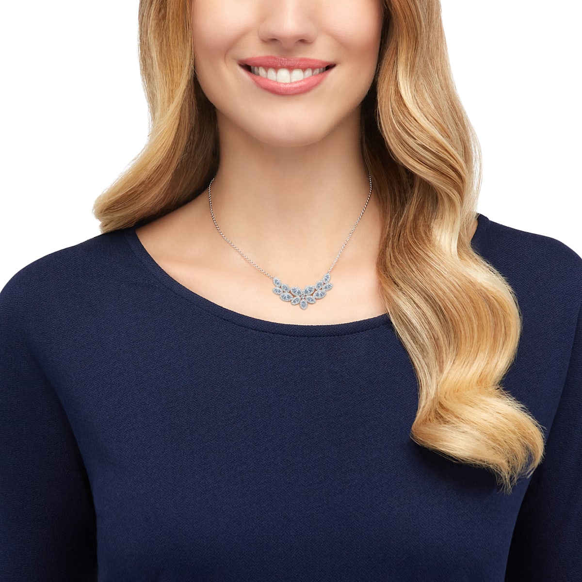 Swarovski - Baron Halskette, Blau, Rhodiniert - CRYSTAL UNTERBERGER