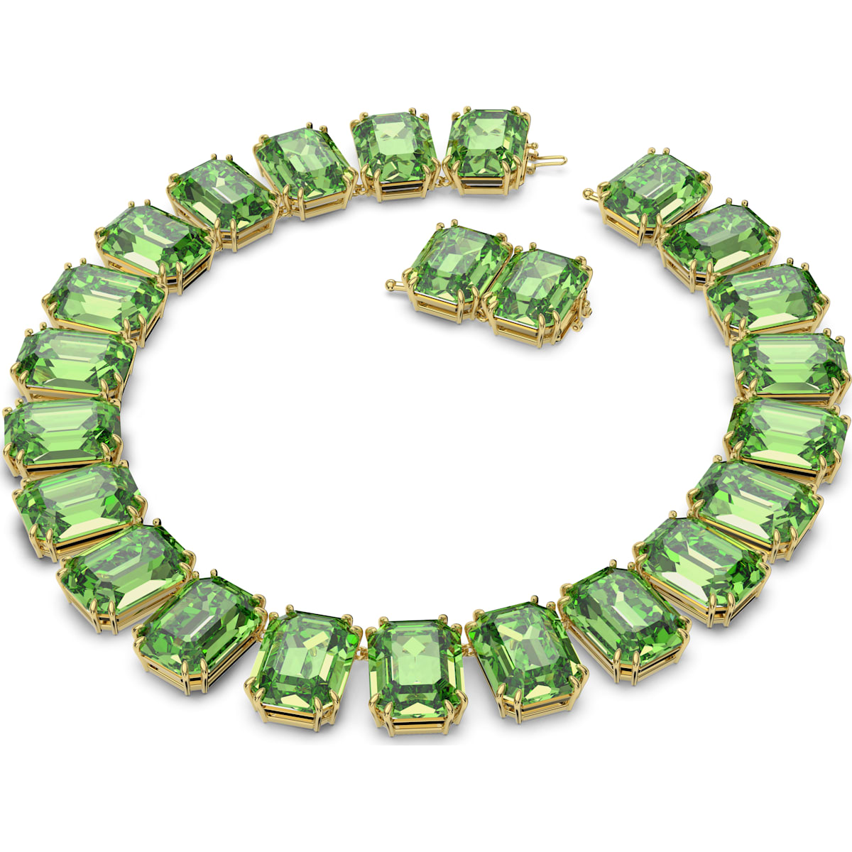 Swarovski - Millenia Halskette, Kristalle mit Oktagon-Schliff, Grün, Goldlegierungsschicht - CRYSTAL UNTERBERGER