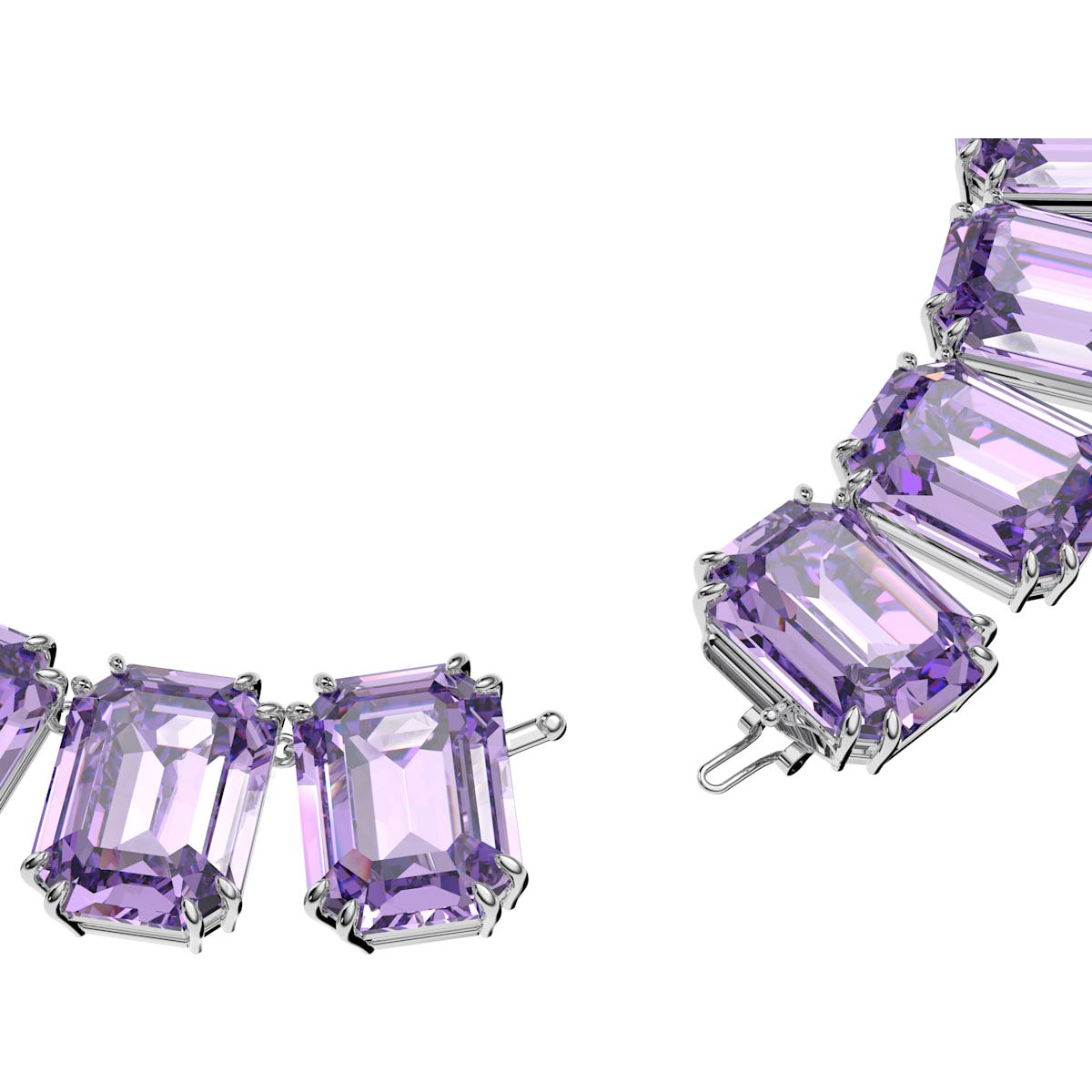 Swarovski - Millenia Halskette, Kristalle mit Oktagon-Schliff, Violett, Rhodiniert - CRYSTAL UNTERBERGER