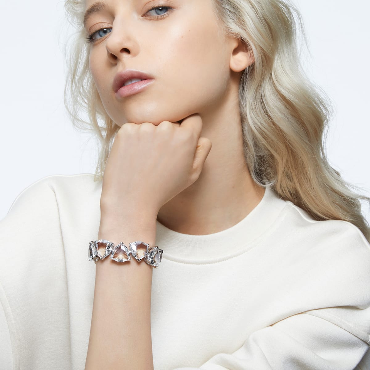 Swarovski - Millenia Armband, Kristall im Trilliant-Schliff, Weiß, Rhodiniert - CRYSTAL UNTERBERGER