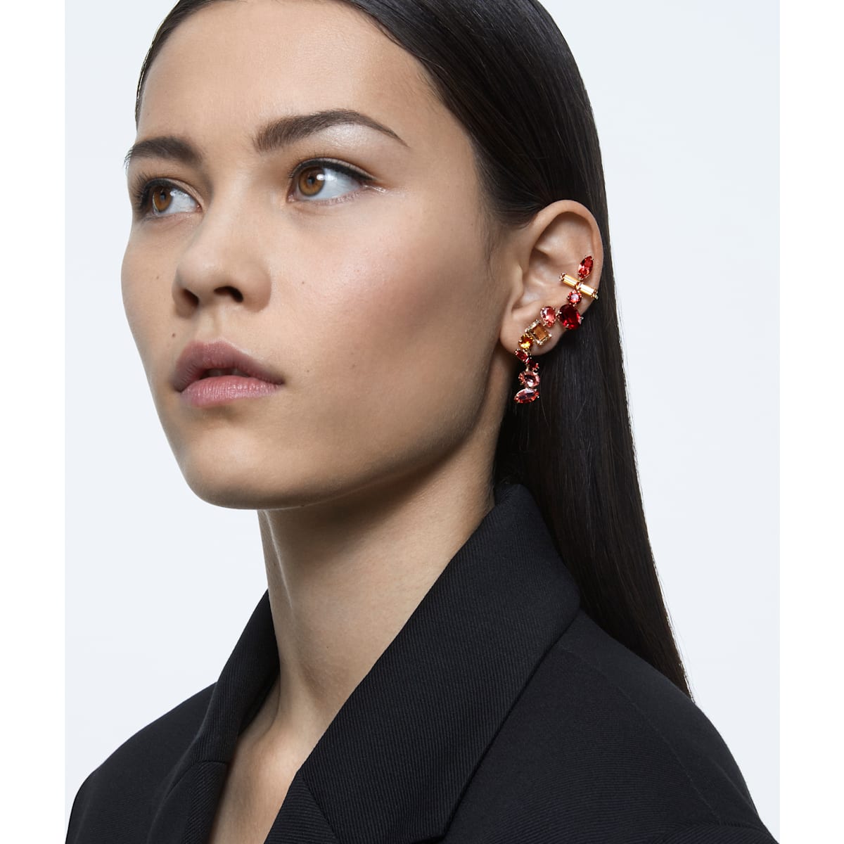Swarovski - Gema Ohrclips, Mehrfarbig, Goldlegierungsschicht - CRYSTAL UNTERBERGER