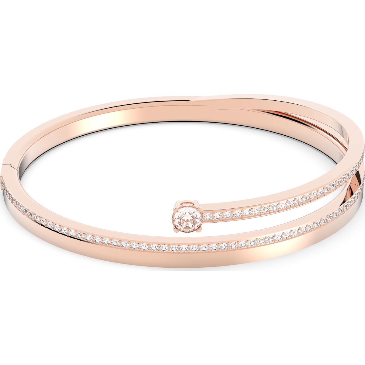 Swarovski - Fresh Armreif, Weiss, Rosegold-Legierungsschicht - CRYSTAL UNTERBERGER