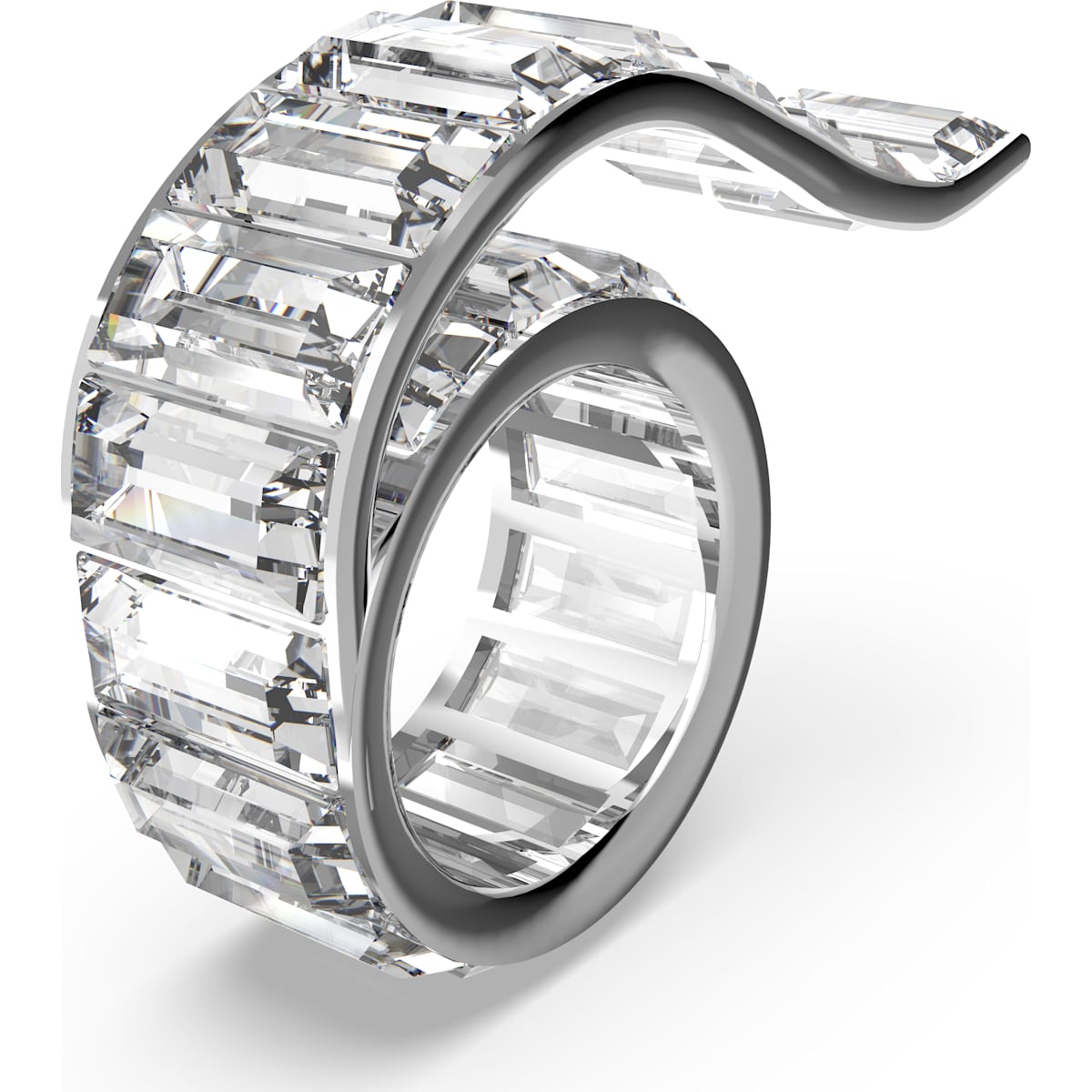 Swarovski - Matrix Ring, Weiss, Rhodiniert - CRYSTAL UNTERBERGER