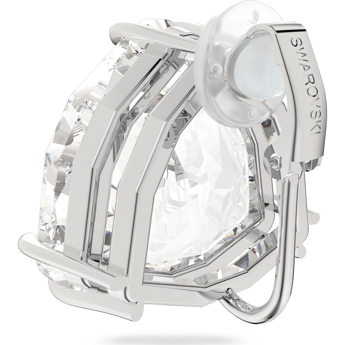 Swarovski - Mesmera Ohrclip, Einzel, Kristall im Trilliant-Schliff, Weiß, Rhodiniert - CRYSTAL UNTERBERGER