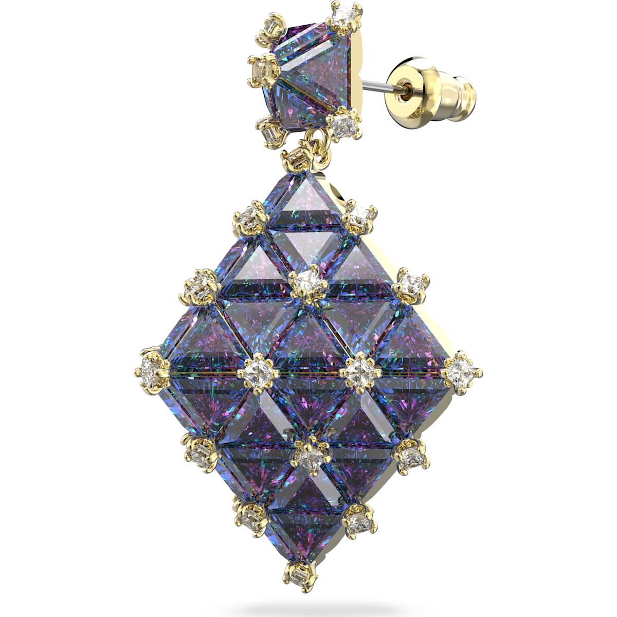Swarovski - Curiosa Ohrstecker, Einzel, Blau, Goldlegierungsschicht - CRYSTAL UNTERBERGER