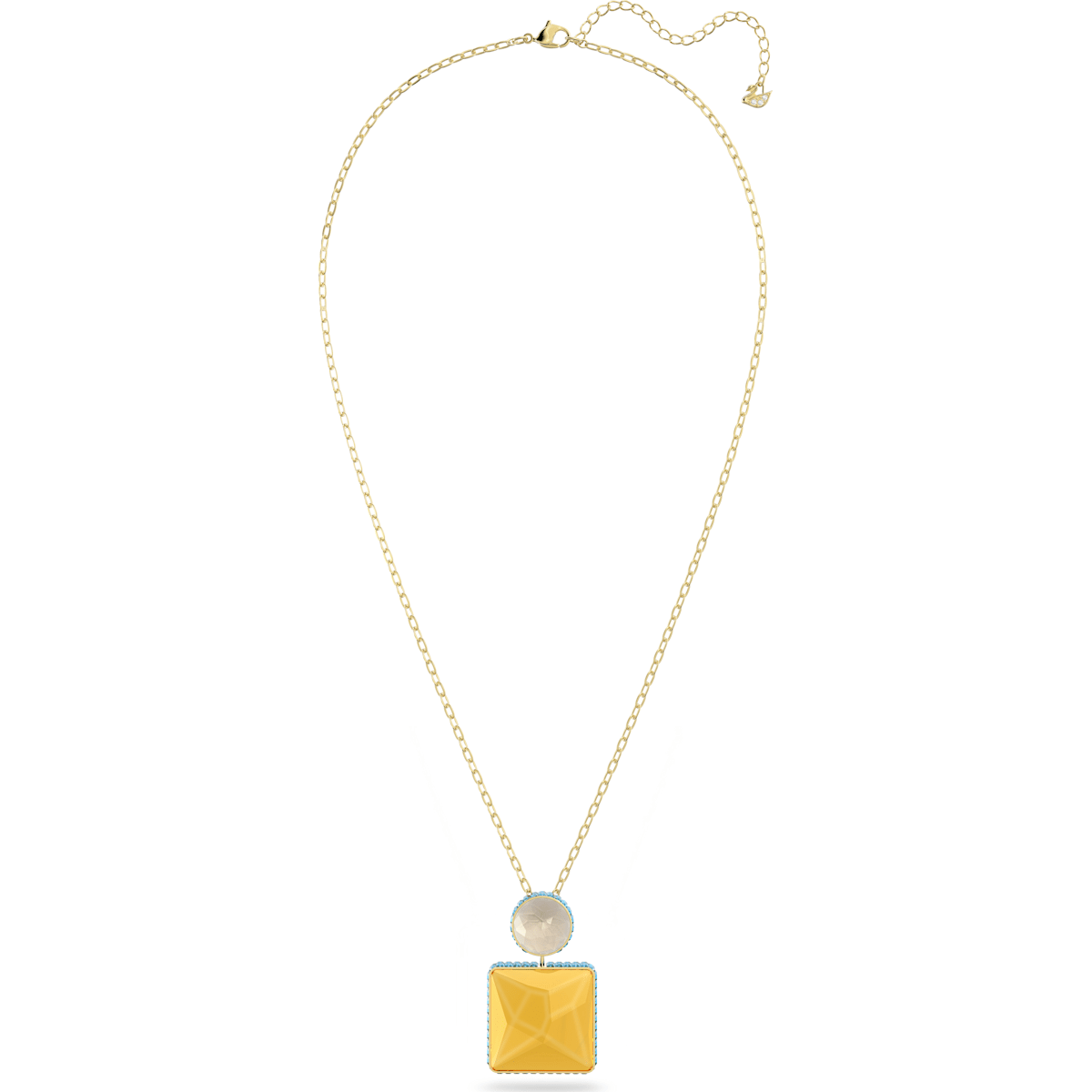 Swarovski - Orbita Halskette, Kristalle im Quadrat-Schliff, Gelb, Goldlegierungsschicht - CRYSTAL UNTERBERGER