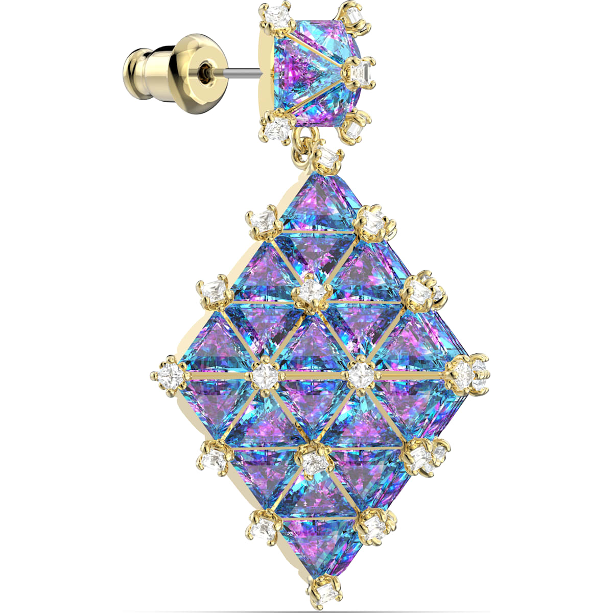 Swarovski - Curiosa Ohrstecker, Einzel, Blau, Goldlegierungsschicht - CRYSTAL UNTERBERGER