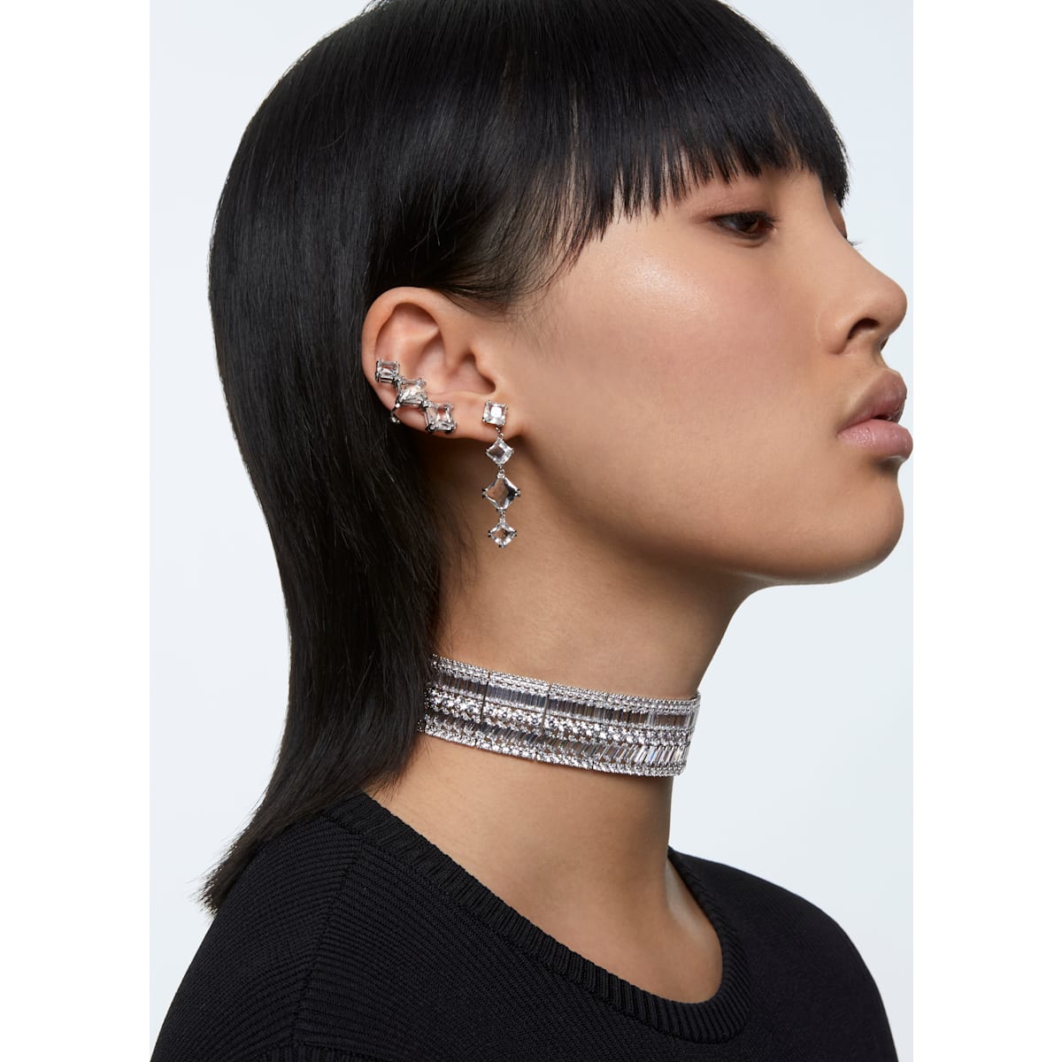 Swarovski - Millenia Ear Cuff, Weiss, Rhodiniert - CRYSTAL UNTERBERGER