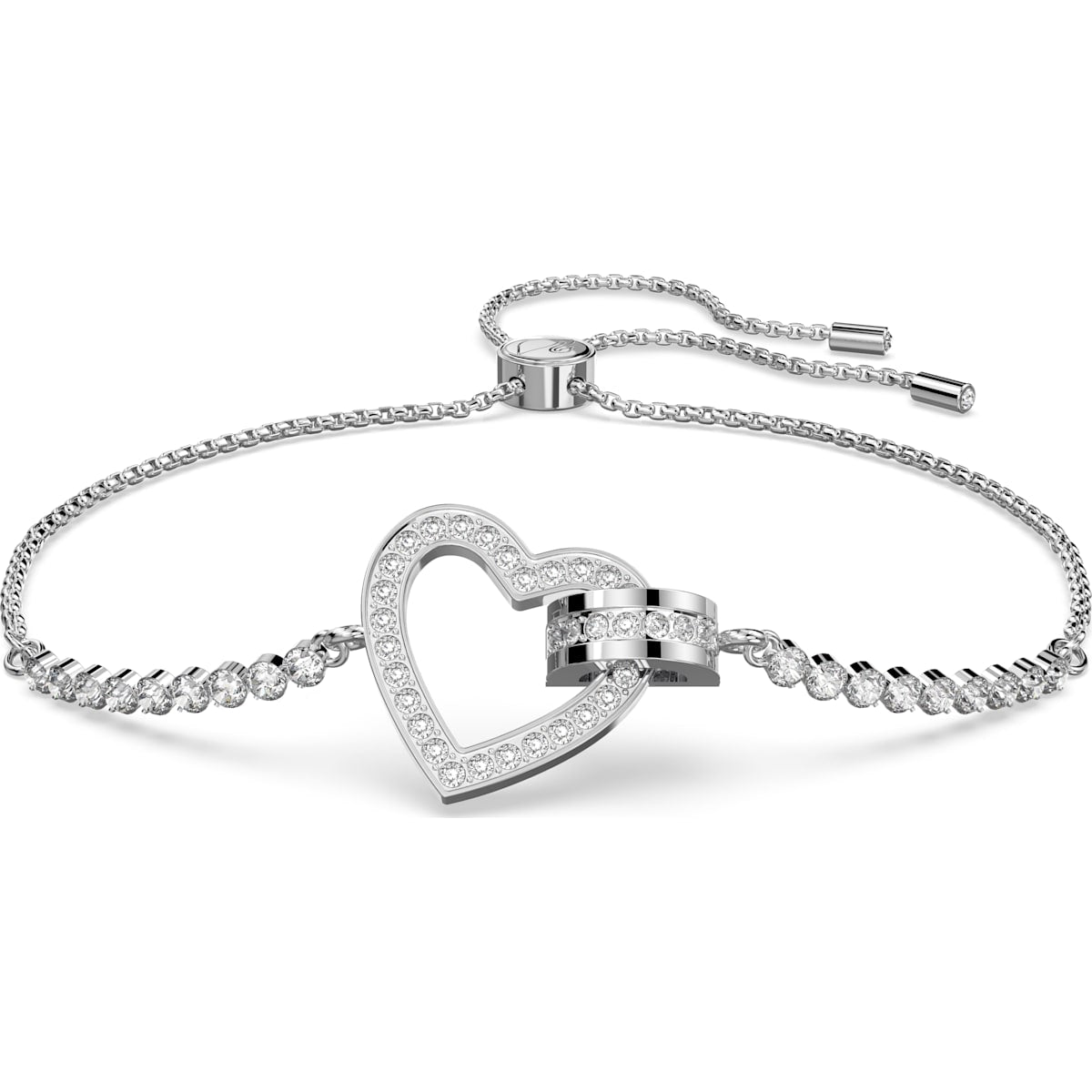 Swarovski - Lovely Armband, Herz, Weiß, Goldlegierungsschicht - CRYSTAL UNTERBERGER