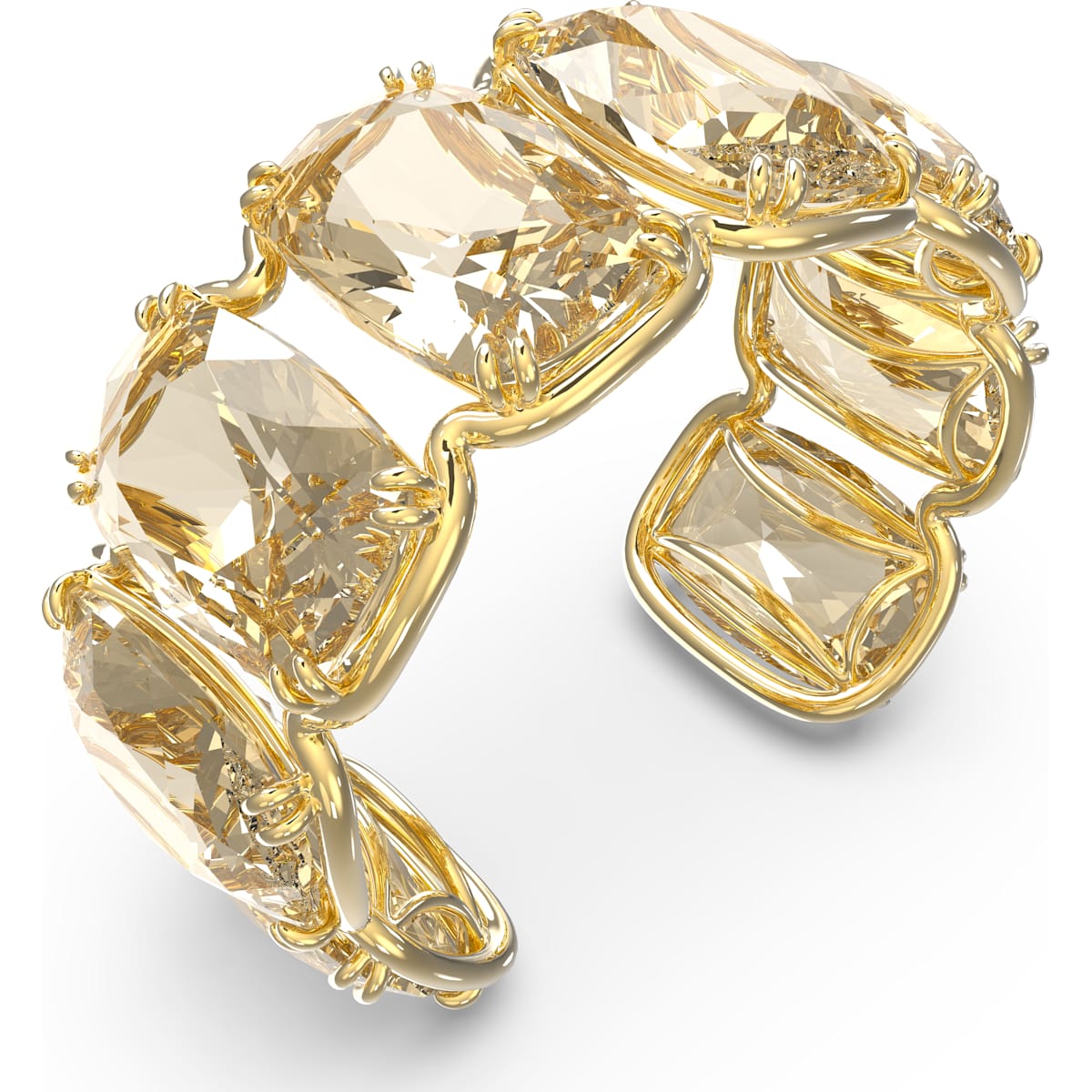 Swarovski - Harmonia Armreif, Übergroßer schwebender Kristall, Gelb, Goldlegierungsschicht - CRYSTAL UNTERBERGER