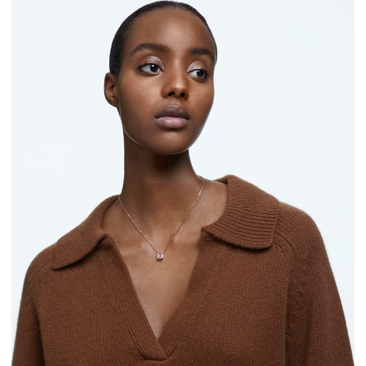 Swarovski - Millenia Halskette, Swarovski Zirkonia im Oktagon-Schliff, Rosa, Rosegold-Legierungsschicht - CRYSTAL UNTERBERGER