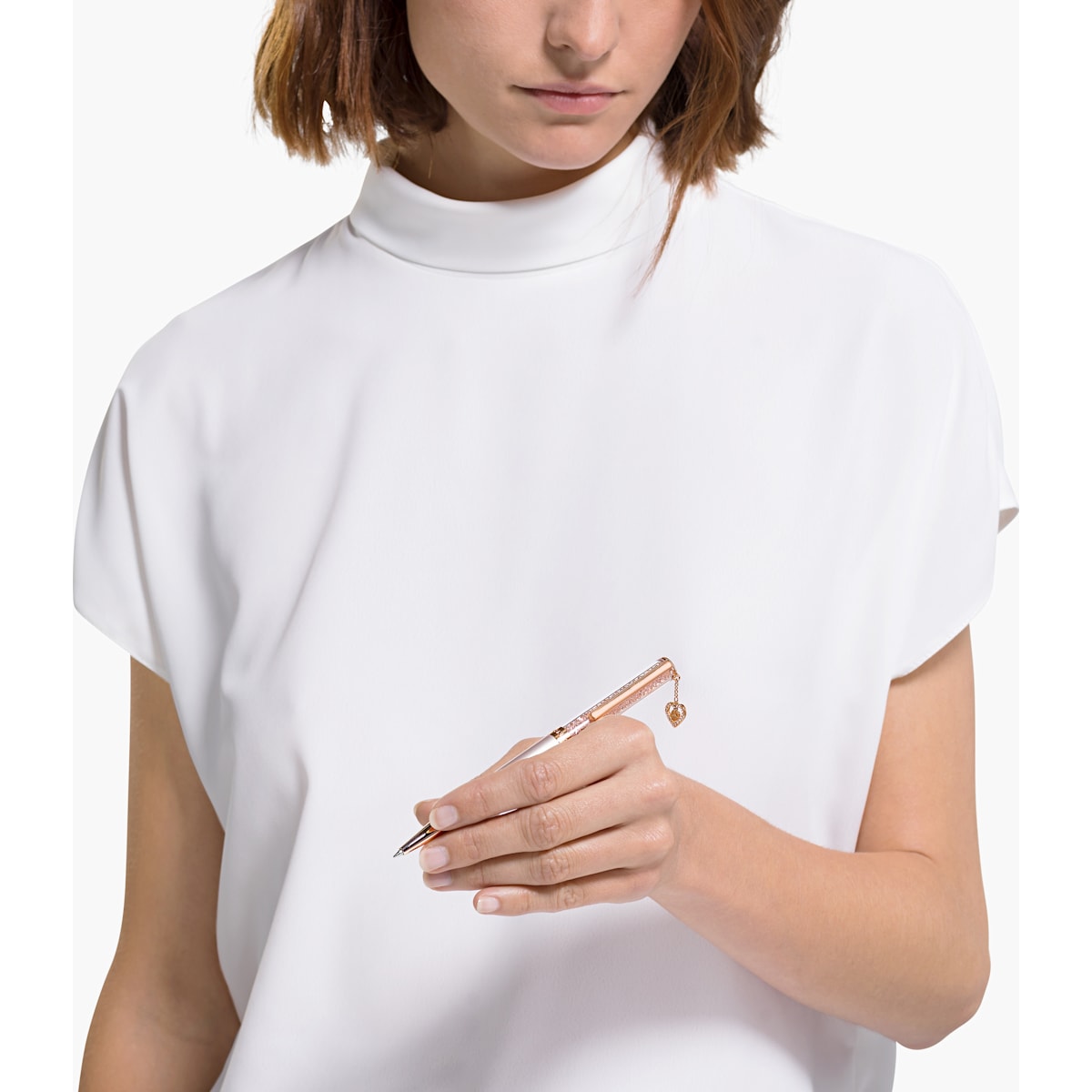 Swarovski - Crystalline Kugelschreiber, Herz, Rosa, Rosegold-Legierungsschicht - CRYSTAL UNTERBERGER