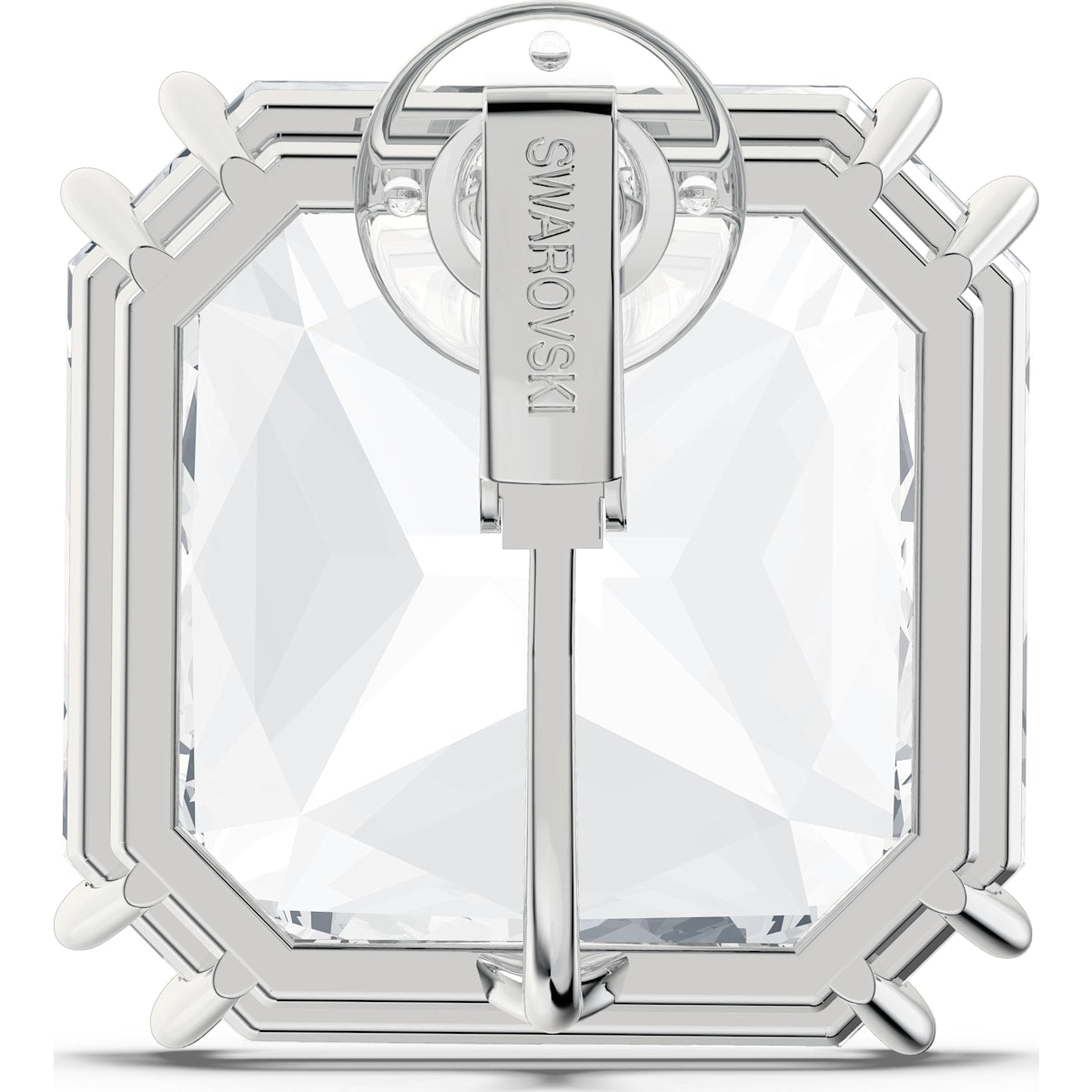 Swarovski - Mesmera Ohrclip, Einzel, Kristall im Quadrat-Schliff, Weiss, Rhodiniert - CRYSTAL UNTERBERGER