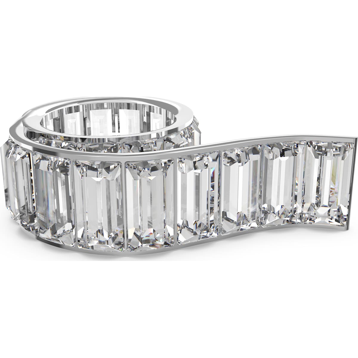 Swarovski - Matrix Ring, Weiss, Rhodiniert - CRYSTAL UNTERBERGER