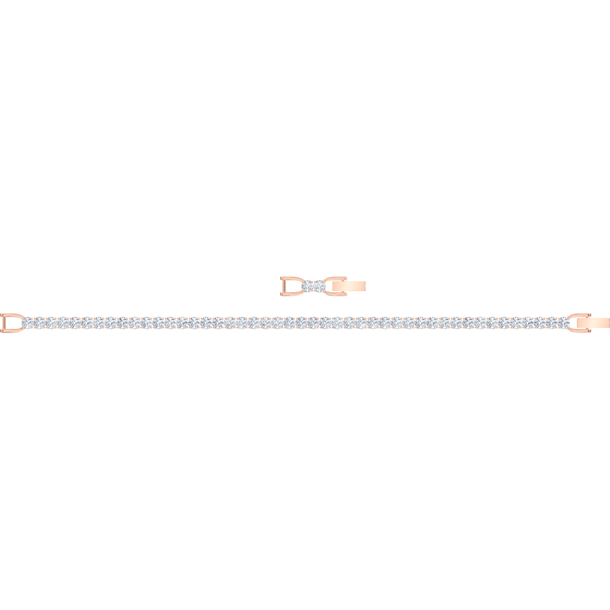 Swarovski - Tennis Deluxe Armband, Kristalle im Rundschliff, Weiß, Rosegold-Legierungsschicht - CRYSTAL UNTERBERGER