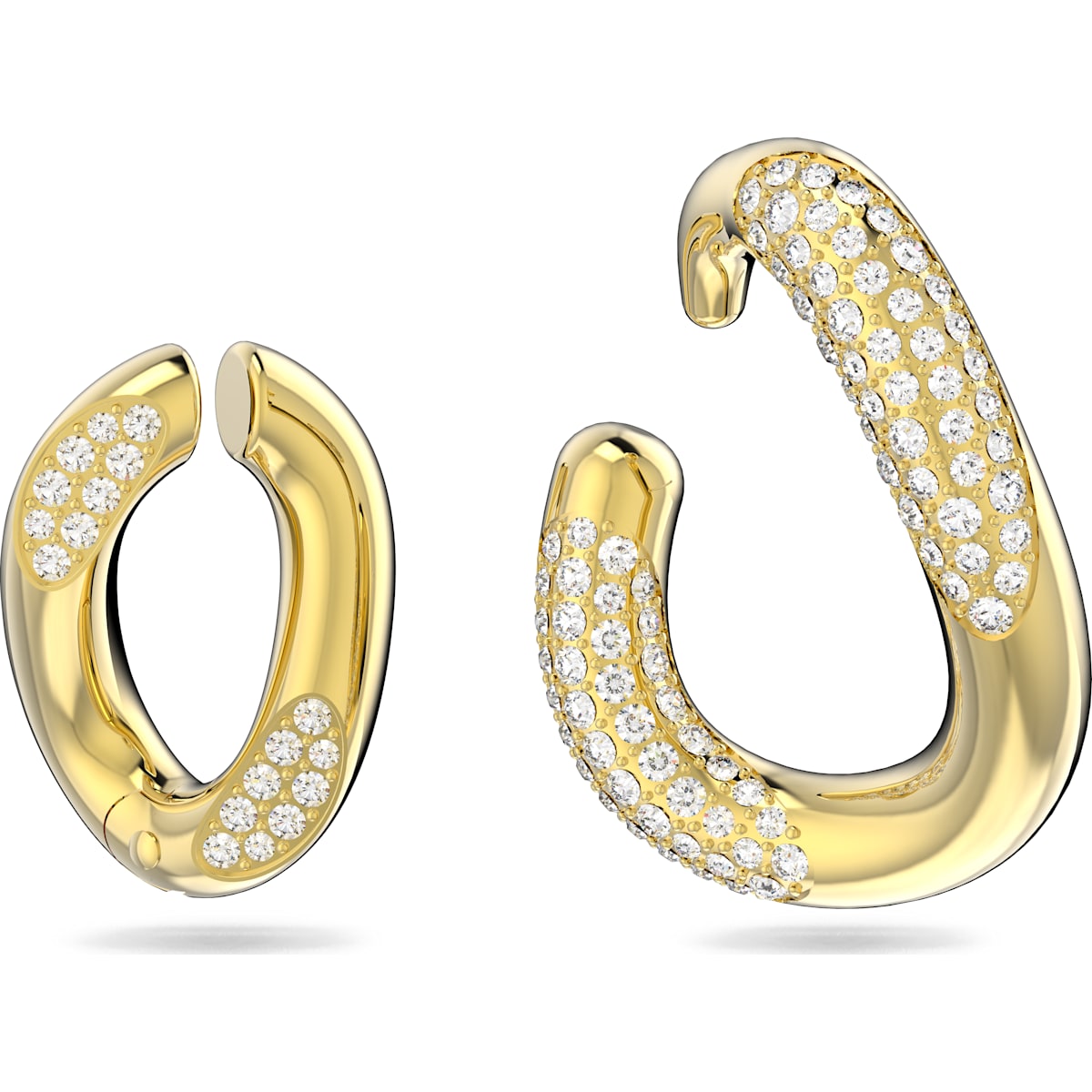 Swarovski - Dextera Ear Cuff, Einzel, Asymmetrisch, Set (2), Weiß, Rhodiniert - CRYSTAL UNTERBERGER