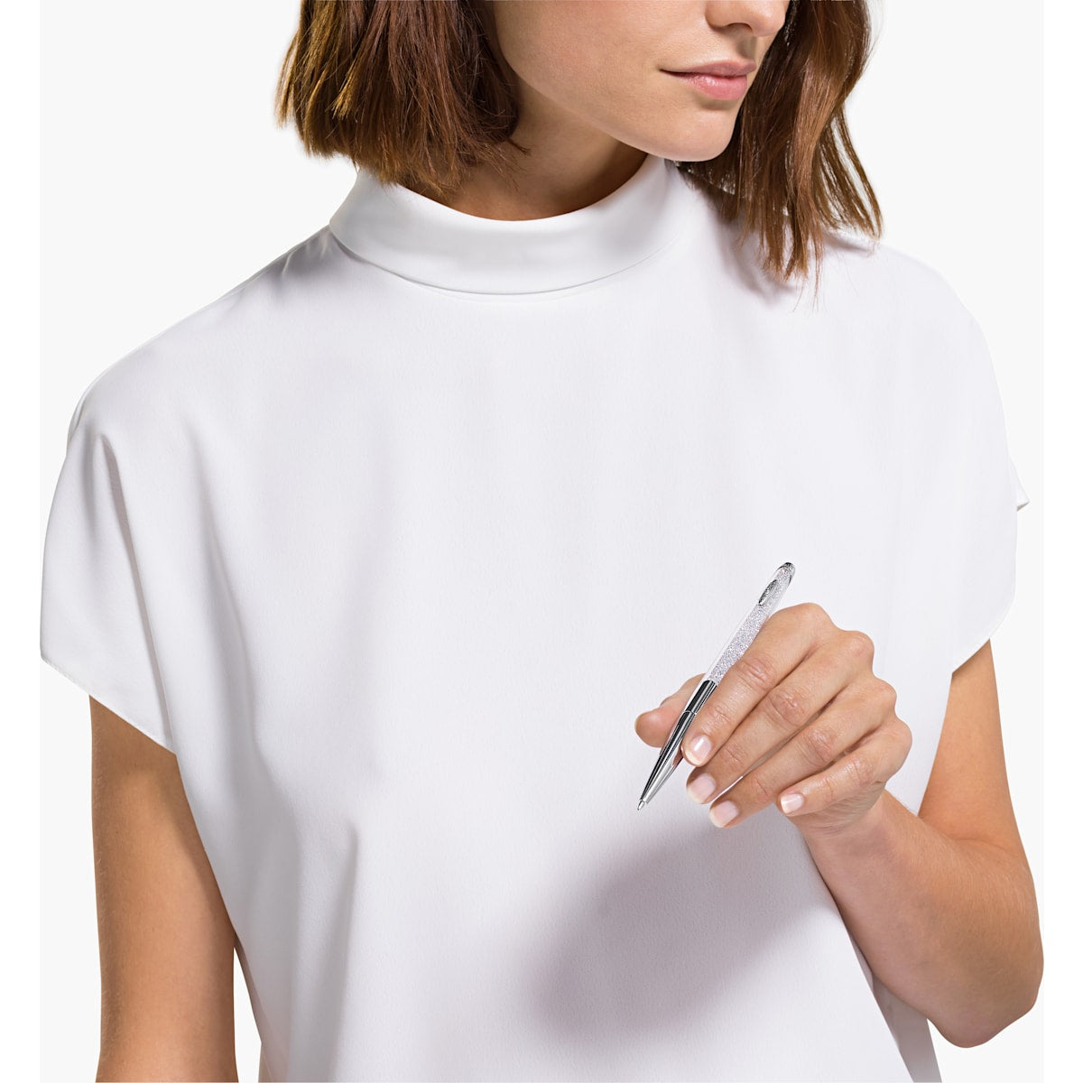 Swarovski - Crystalline Nova Kugelschreiber, Silberfarben, Verchromt - CRYSTAL UNTERBERGER