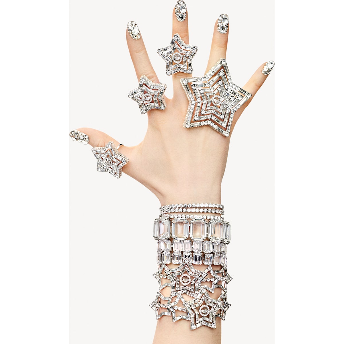 Swarovski - Stella Armband, Stern, Weiß, Rhodiniert - CRYSTAL UNTERBERGER