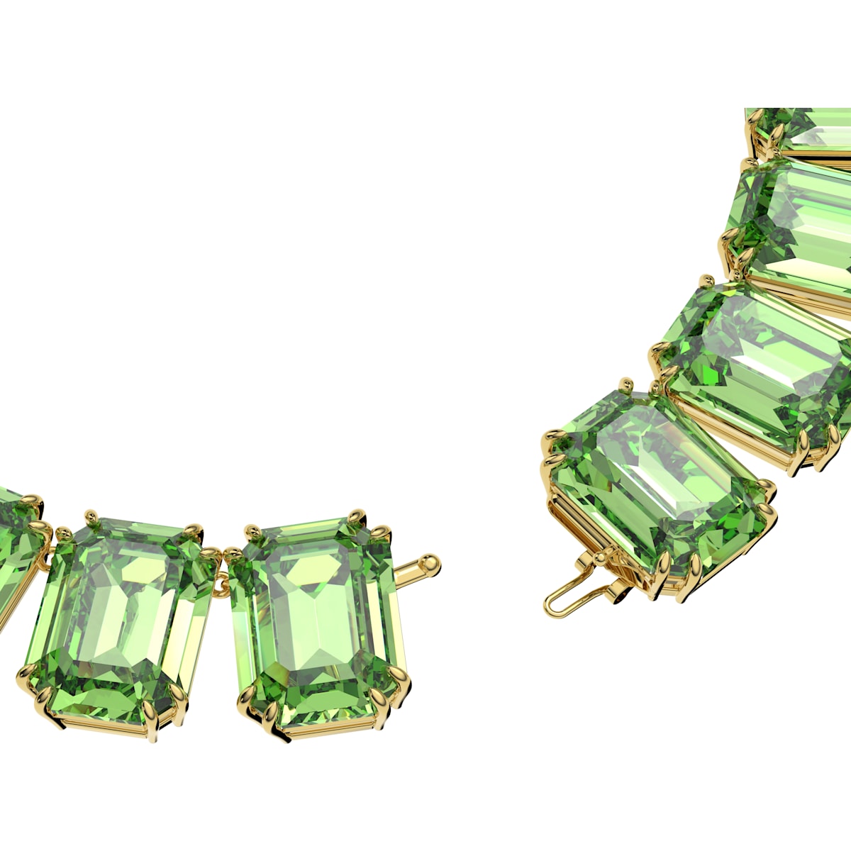 Swarovski - Millenia Halskette, Kristalle mit Oktagon-Schliff, Grün, Goldlegierungsschicht - CRYSTAL UNTERBERGER