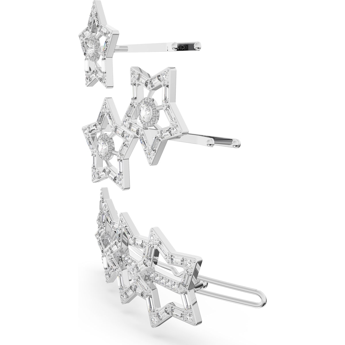 Swarovski - STA002 Haarclip, Set (3), Weiss, Rhodiniert - CRYSTAL UNTERBERGER